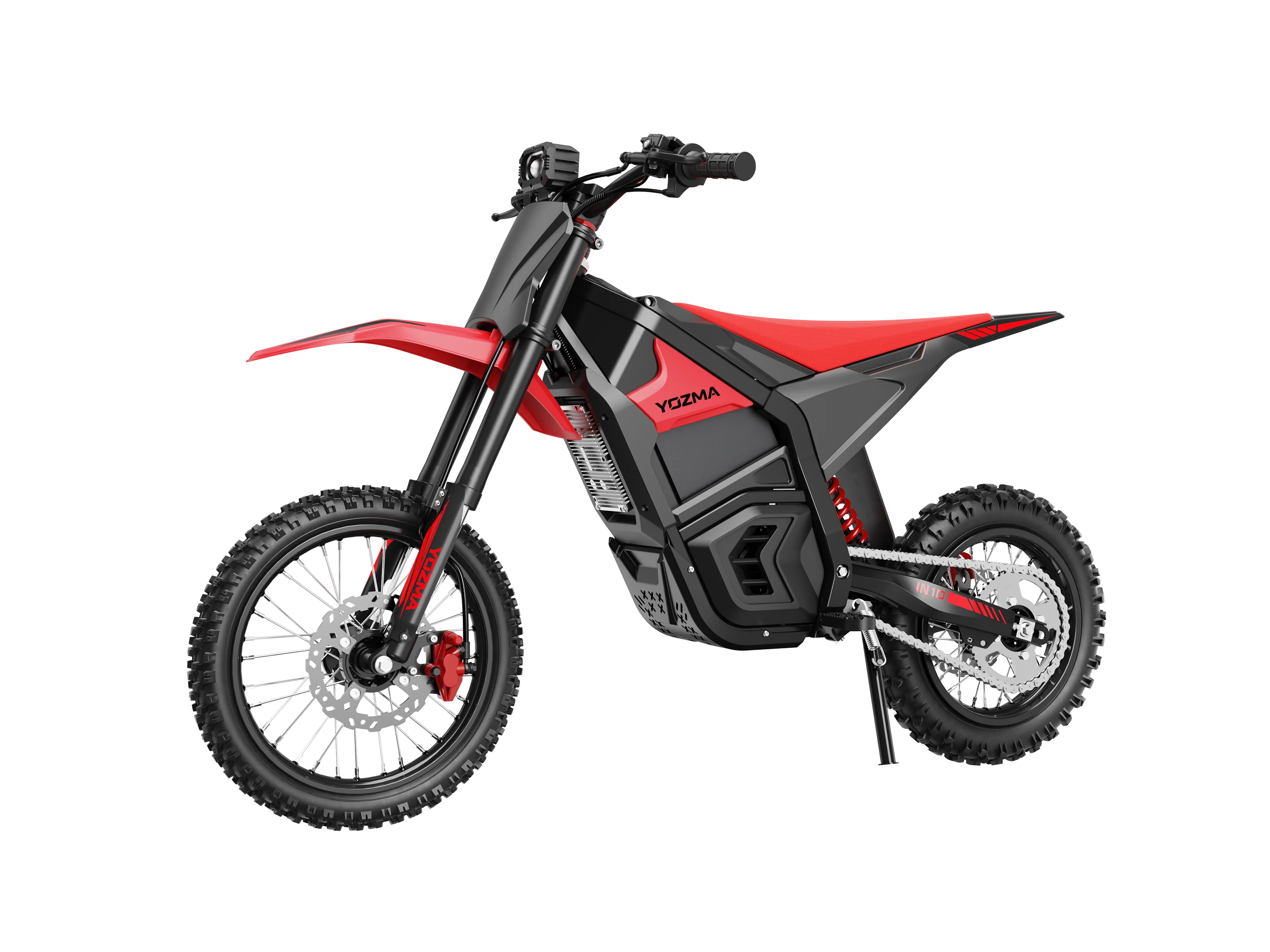Yozma IN 10 Electric Dirt Bike — 2600W 48V 23.4Ah — 40 mph Off-Road (Red / Black)