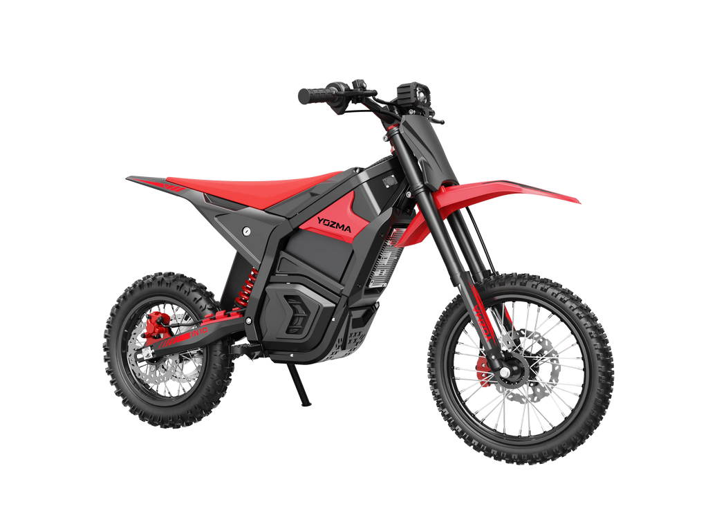 Yozma IN 10 Electric Dirt Bike — 2600W 48V 23.4Ah — 40 mph Off-Road (Red / Black)
