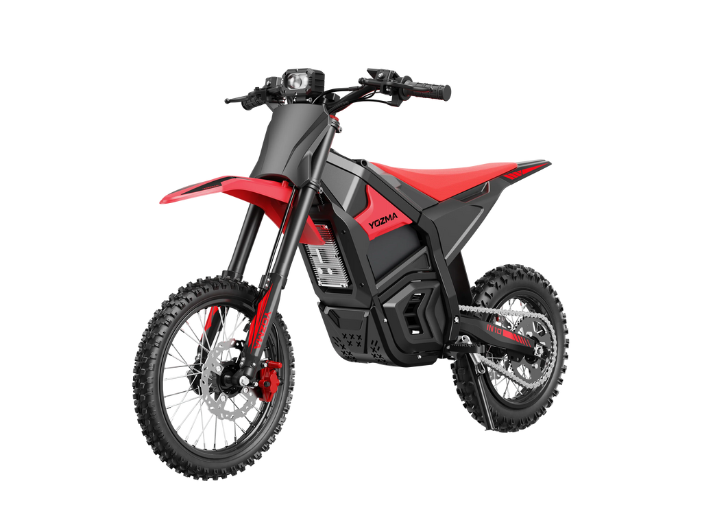 Yozma IN 10 Electric Dirt Bike — 2600W 48V 23.4Ah — 40 mph Off-Road (Red / Black)
