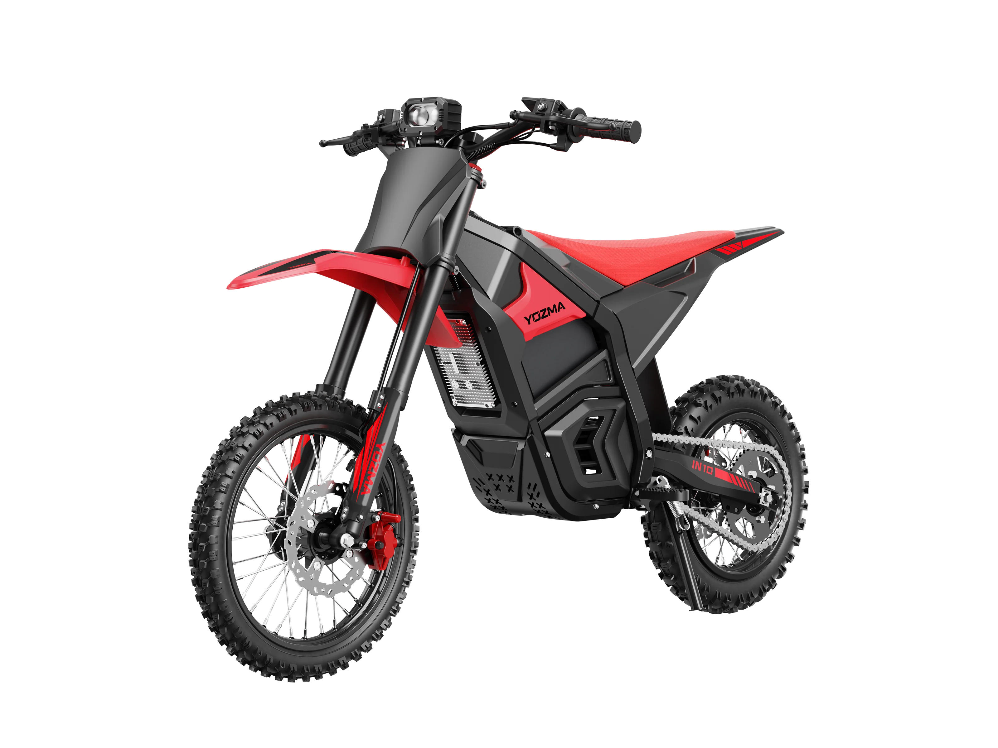 Yozma IN 10 Electric Dirt Bike — 2600W 48V 23.4Ah — 40 mph Off-Road (Red / Black)