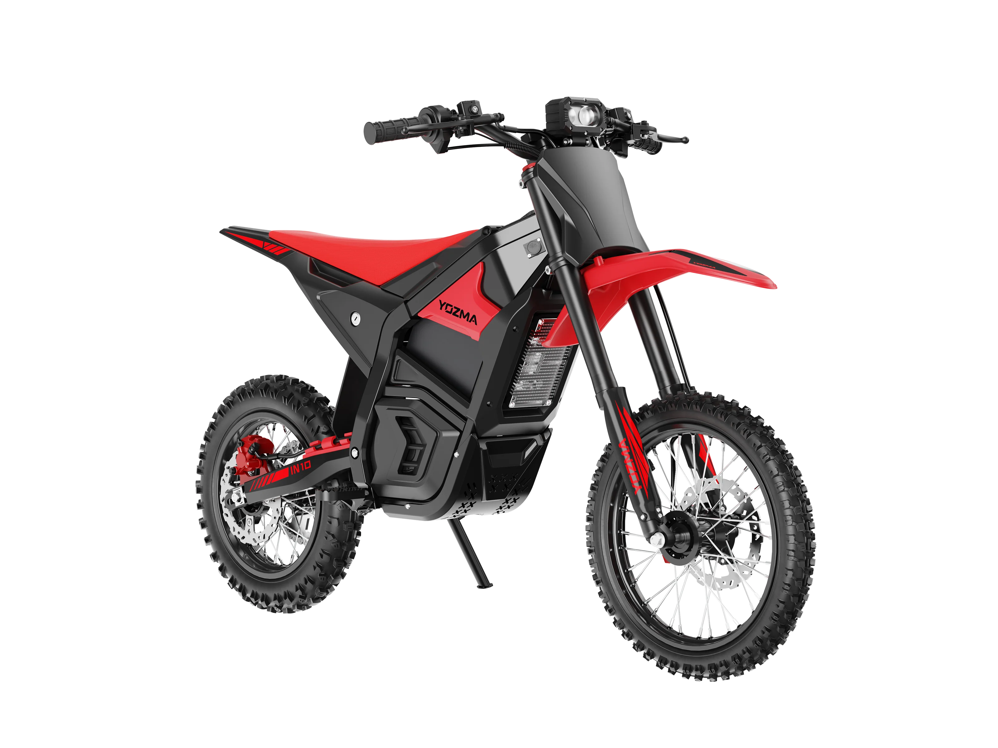 Yozma IN 10 Electric Dirt Bike — 2600W 48V 23.4Ah — 40 mph Off-Road (Red / Black)