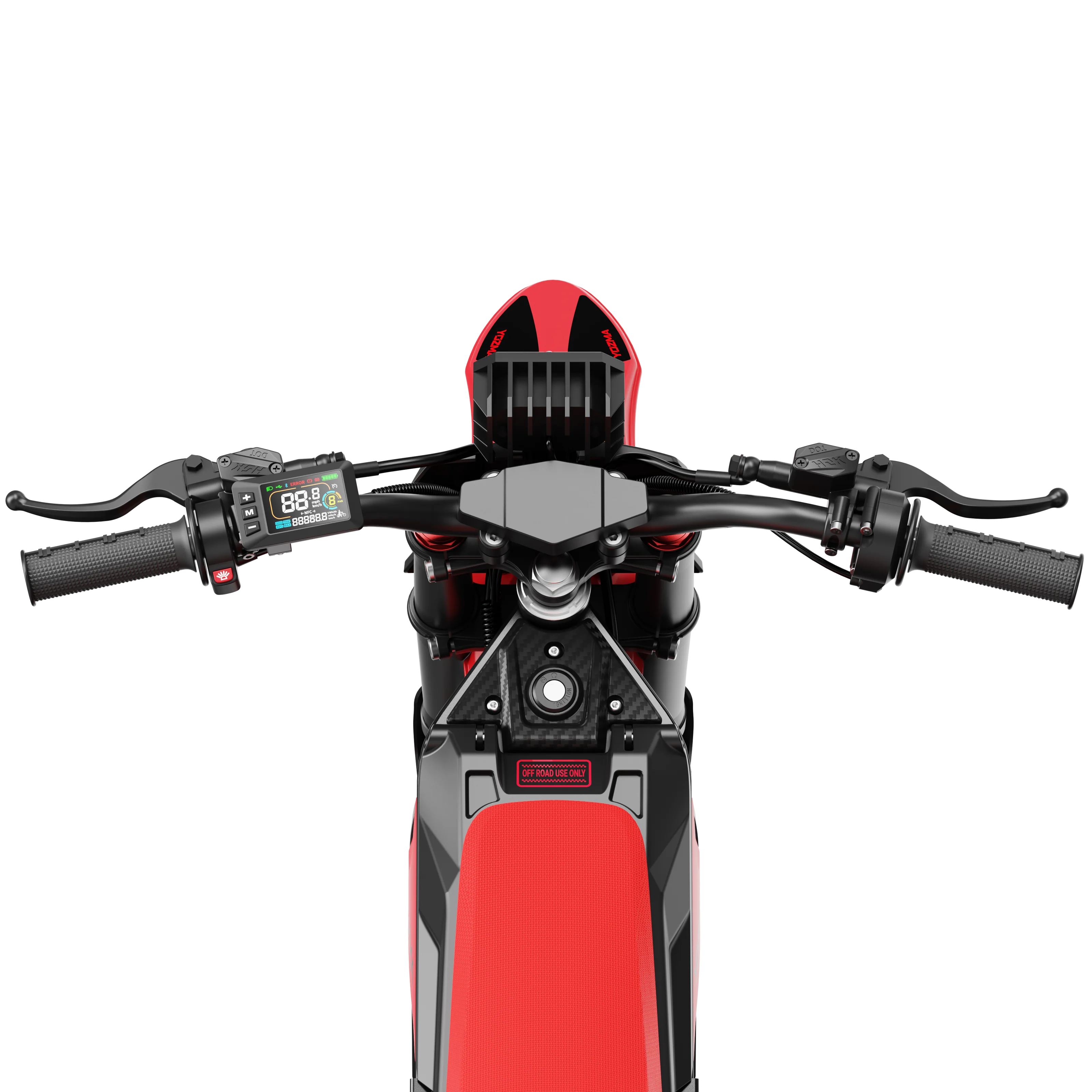 Yozma IN 10 Electric Dirt Bike — 2600W 48V 23.4Ah — 40 mph Off-Road (Red / Black)