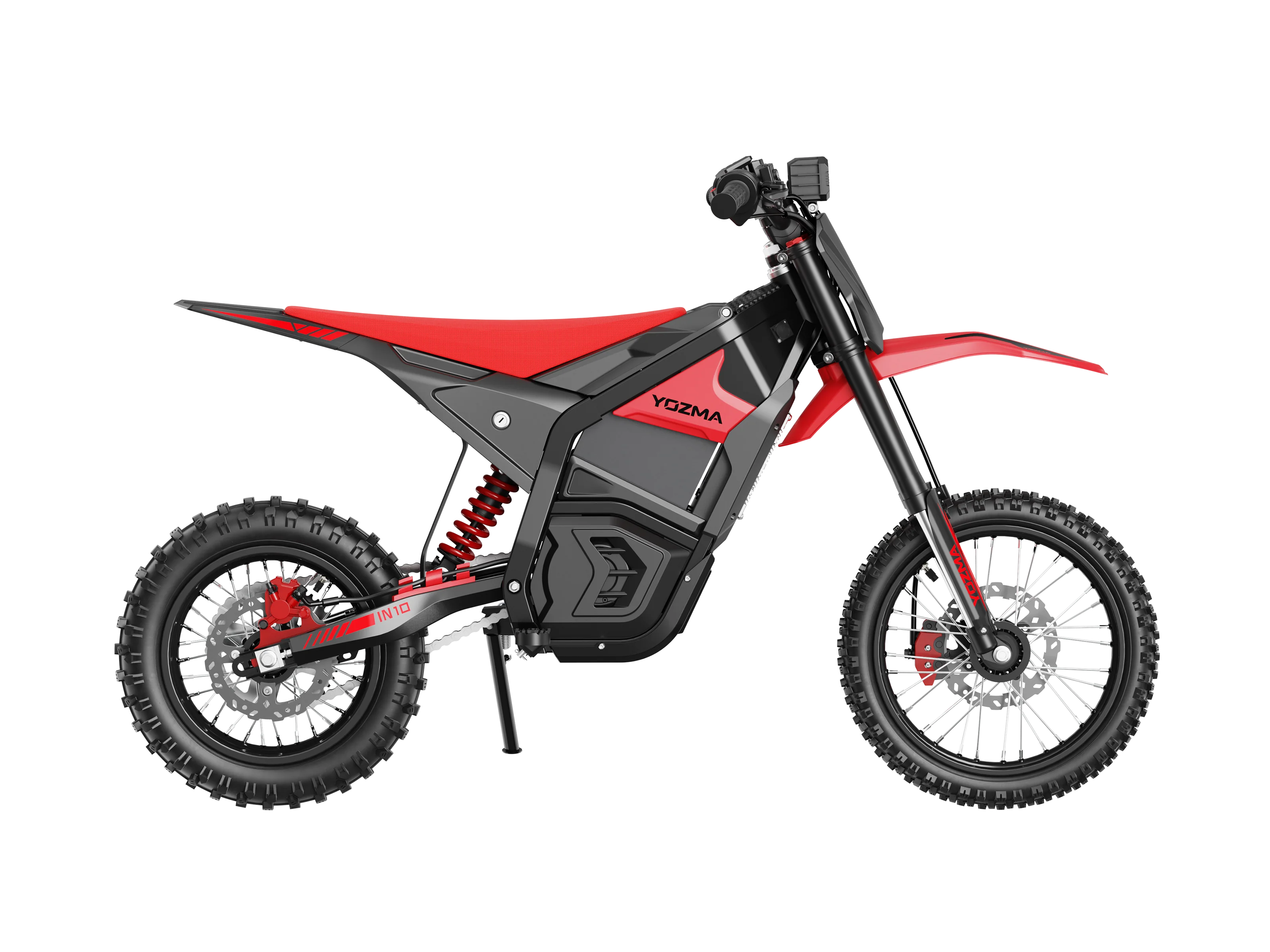 Yozma IN 10 Electric Dirt Bike — 2600W 48V 23.4Ah — 40 mph Off-Road (Red / Black)