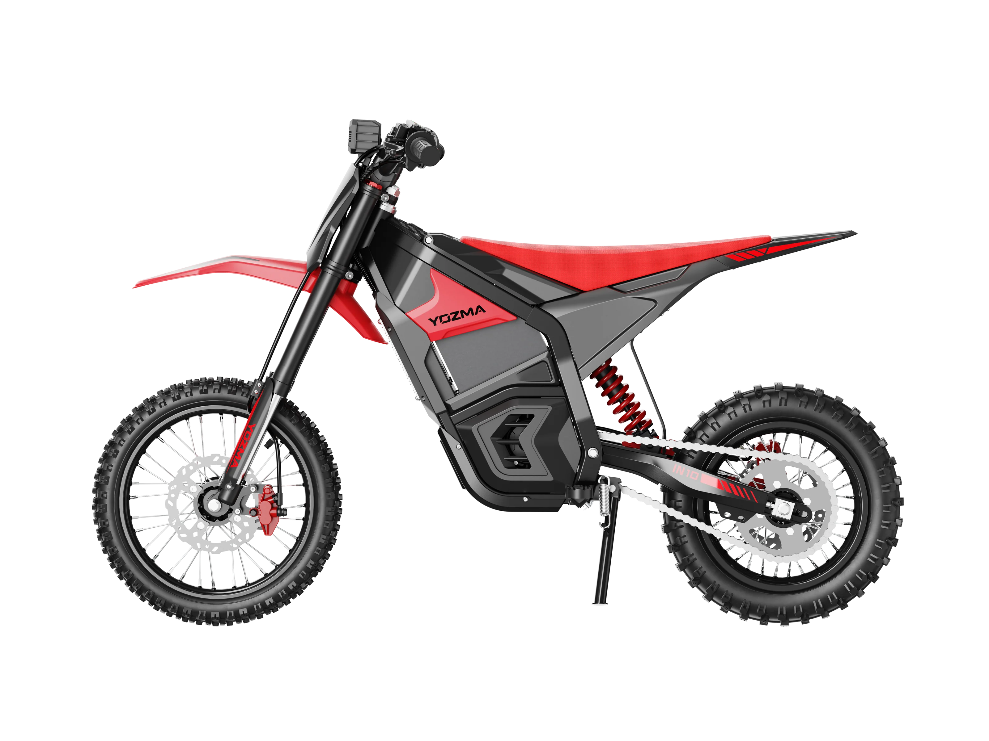 Yozma IN 10 Electric Dirt Bike — 2600W 48V 23.4Ah — 40 mph Off-Road (Red / Black)